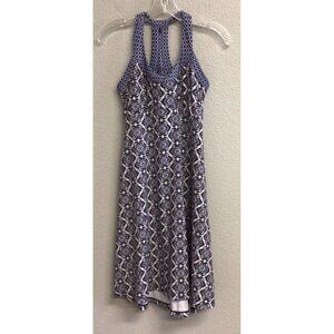 Prana Cali Womens Athletic Dress Built In Bra Size Small Blue Gravel Guava